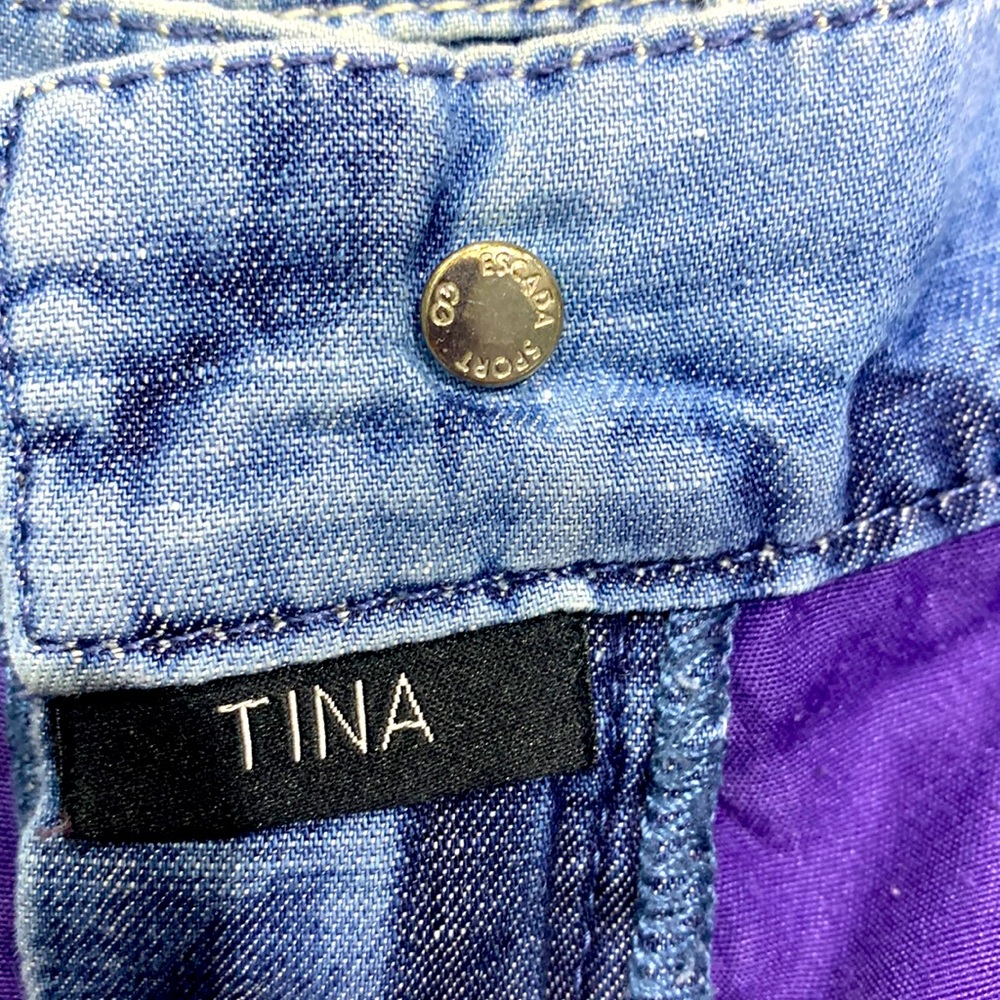 RARE Escada Sport Tina Linen&Cotton Blend Drawstring Jeans - Picture 12 of 17